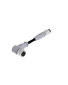 Female connector angled • A-coded • Double ended • M12x1 • 3-pos. • 0,3 m • 0,34 mm² • TPU halogeenfree high flexible • Unshielded