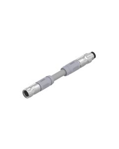 Kupplung axial • A-codiert • Verbindungsleitung • M8x1 • 8-pol. • 0,3 m • 0,14 mm² • PVC geschirmt • Geschirmt