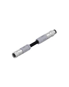 Female connector axial • A-coded • Double ended • M8x1 • 4- pos. • 0,3 m • 0,25 mm² • TPU halogeenfree shielded • Shielded