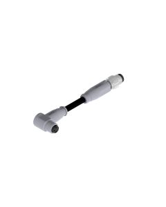 Kupplung gewinkelt • A-codiert • Verbindungsleitung • M8x1 • 3-pol. • 0,3 m • 0,25 mm² • TPU halogenfrei hochflexibel • Ungeschirmt