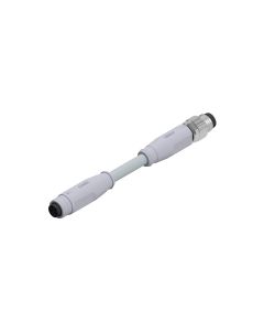Female connector axial • A-coded • Double ended • M8x1 • 4- pos. • 0,3 m • 0,25 mm² • PVC • Unshielded