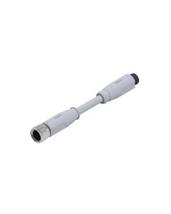 Female connector axial • A-coded • Double ended • M8x1 • 3-pos. • 0,3 m • 0,25 mm² • PVC • Unshielded