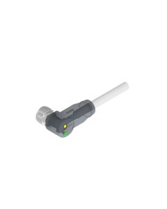 Female connector angled • A-coded • 2 LED • single ended • M8x1 • 3-pos. • 2 m • 0,25 mm² • PVC • Unshielded