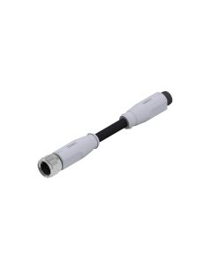 Female connector axial • A-coded • Double ended • M8x1 • 3-pos. • 0,3 m • 0,25 mm² • TPU halogeenfree high flexible • Unshielded
