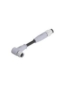 Kupplung gewinkelt • A-codiert • Verbindungsleitung • M8x1 • 4-pol. • 0,3 m • 0,25 mm² • TPU halogenfrei hochflexibel • Ungeschirmt
