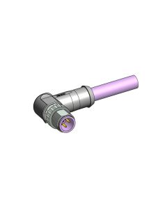 Male connector angled • B-coded • single ended • M12x1 • 4- pos. • 3 m • 2xAWG22 • TPU shielded SFTP • Shielded