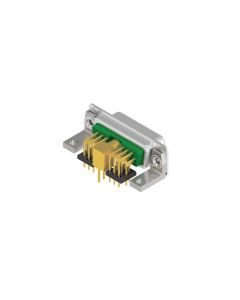 D-SUB Combination High Density • 19W1  [ • ○ • ] • Socket • Solder Pin angled .350" stamped Contacts • 50 Ohm • Solder pin angled 3pin shell size 1-4