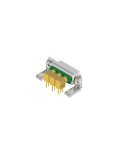 D-SUB Combination Standard • 3W3  [○○○] • Socket • Panel mounted receptacle • 50 Ohm • Solder pin angled 3pin shell size 1-4