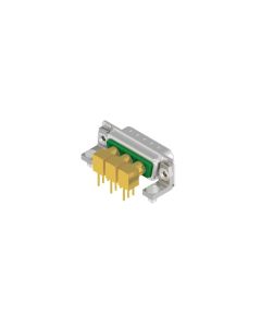 D-SUB Combination Standard • 3W3  [○○○] • Plug • Panel mounted receptacle • 50 Ohm • Solder pin angled 3pin shell size 1-4