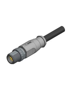 Male connector axial • A-coded • single ended • M12x1 • 12-pos. • 2 m • 0,14 mm² • TPU halogeenfree shielded • Shielded