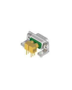 D-SUB Combination Standard • 2W2C  [○/○] • Plug • Panel mounted receptacle • 50 Ohm • Solder pin angled 3pin shell size 1-4