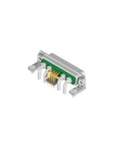 D-SUB Combination High Density • 15W4  [○○ • ○○] • Plug • Solder Pin angled .350" stamped Contacts • 50 Ohm • Crimp / crimp angled