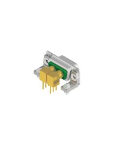 D-SUB Combination Standard • 2W2C  [○/○] • Socket • Panel mounted receptacle • 50 Ohm • Solder pin angled 3pin shell size 1-4