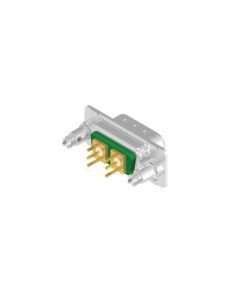 D-SUB Combination Standard • 2W2C  [○/○] • Plug • Panel mounted receptacle • 50 Ohm • Solder pin straight