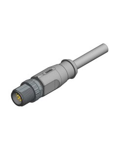 Male connector axial • A-coded • single ended • M12x1 • 12-pos. • 10 m • 0,14 mm² • PVC shielded • Shielded