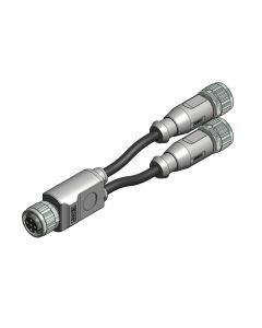 M12x1 • 2x Kupplung M12x1 axial • 4-pol. • TPU halogenfrei hochflexibel • 0,6 m