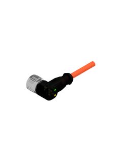 Kupplung gewinkelt • A-codiert • 2 LED • Anschlussleitung • M12x1 • 5-pol. • 2 m • 0,34 mm² • TPU strahlenvernetzt • Ungeschirmt