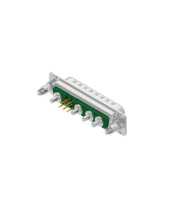 D-SUB Combination Standard • 9W4  [○ • ○○○] • Plug • Solder pin straight • 50 Ohm • Crimp / crimp angled