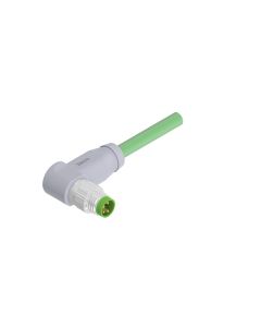 Male connector angled • single ended • M8x1 • 4- pos. • Shielded