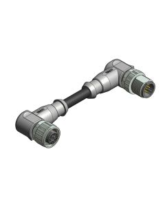 Kupplung gewinkelt • A-codiert • Verbindungsleitung • M12x1 • 8-pol. • 3 m • 0,25 mm² • TPU halogenfrei hochflexibel • Ungeschirmt
