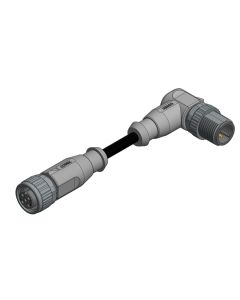 Female connector axial • A-coded • Double ended • M12x1 • 3-pos. • 3 m • 0,34 mm² • TPU halogeenfree high flexible • Unshielded