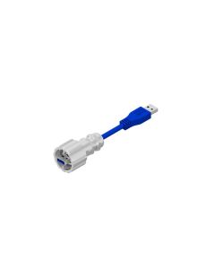 IP67 USB • Patch cord • USB 3.0 Type A Bayonet (IP67) • Plastic metallized • USB 3.0 Type A  (IP20) • 0,3 m