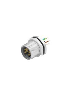 Flansch • Stecker axial • Hinterwandmontage • 7/8 • 4-pol.+PE • Litze • AWG16 • Ungeschirmt