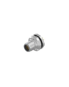 Flansch • Stecker axial • Hinterwandmontage • M12x1 • 12-pol. • 5,5 mm • A-codiert • Lötpin • Ungeschirmt  PG9