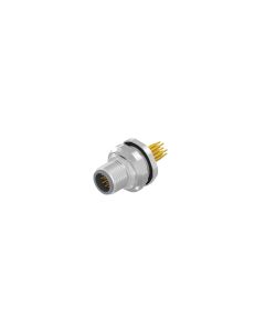 Flansch • Stecker axial • Hinterwandmontage • M12x1 • 12-pol. • 12 mm • A-codiert • Lötpin • Ungeschirmt  M16x1,5