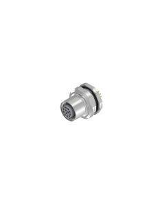 Sockets • Female connector axial • Back panel mounting • M12x1 • 12-pos. • 5,5 mm • A-coded • Solder pin • Unshielded  PG9