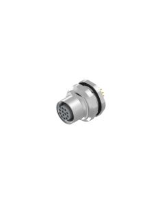 Sockets • Female connector axial • Back panel mounting • M12x1 • 12-pos. • 5,5 mm • A-coded • Solder pin • Unshielded  M16x1,5