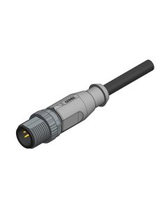 Stecker axial • A-codiert • Anschlussleitung • M12x1 • 6-pol. • 2 m • 0,25 mm² • TPU halogenfrei hochflexibel • Ungeschirmt
