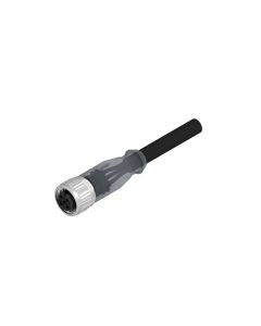 Kupplung axial • A-codiert • 2 LED • Anschlussleitung • M12x1 • 3-pol. • 5 m • 0,25 mm² • TPU halogenfrei hochflexibel • Ungeschirmt