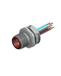 Flansch • Frontmontage • M12x1 • 5-pol. • A-codiert • Litze • AWG24 • M16x1,5 • Stecker axial • Einbauflansch • 0,5 m