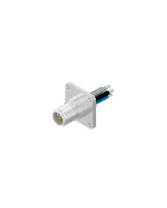Sockets • Front panel mounting • M12x1 • 4-pos+FE • L-coded • Wire • AWG14 • Power connectors • Male connector axial • 0,5 m