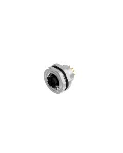 Flansch • Hinterwandmontage • M12x1 • 8-pol. • 10 mm • X-codiert • THR • Geschirmt  M16x1,5 • Kupplung axial • Einbauflansch • Geschirmt