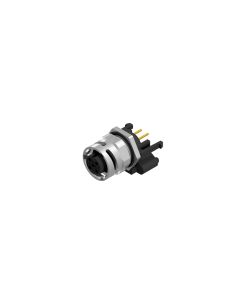 Flansch • Hinterwandmontage, Paneldicke 2,2 mm • M12x1 • 4-pol. • A-codiert • Lötpin • Geschirmt  M12x1 • Kupplung axial • Einbauflansch • Geschirmt