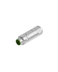 Stecker axial • M12x1 • Crimp • 4-pol. • Geschirmt • Kupferlegierung • D-codiert • 0,34 mm² - 1,0 mm²