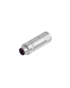 Stecker axial • M12x1 • Crimp • 4-pol. • Geschirmt • B-codiert • 0,34 mm² - 1,0 mm²