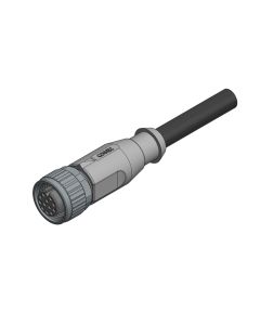Female connector axial • A-coded • single ended • M12x1 • 12-pos. • 2 m • 0,14 mm² • TPU halogeenfree high flexible • Unshielded