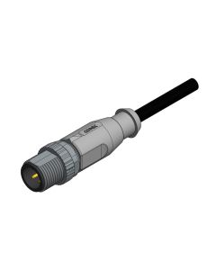 Male connector axial • A-coded • single ended • M12x1 • 3-pos. • 2 m • 0,34 mm² • TPU halogeenfree high flexible • Unshielded