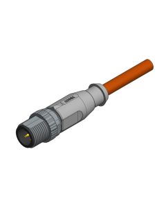 Male connector axial • A-coded • single ended • M12x1 • 5- pos. • 2 m • 0,34 mm² • TPU irradiated • Unshielded