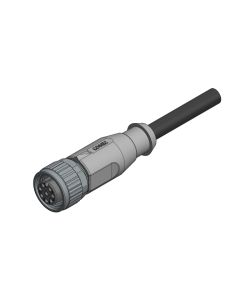 Kupplung axial • A-codiert • Anschlussleitung • M12x1 • 6-pol. • 2 m • 0,25 mm² • TPU halogenfrei hochflexibel • Ungeschirmt