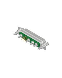 D-SUB Combination Standard • 9W4  [○ • ○○○] • Stift • Lötpin gerade • 50 Ohm • Crimp / Crimp abgewinkelt