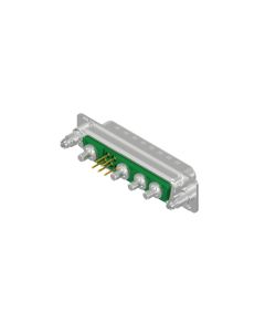 D-SUB Combination Standard • 9W4  [○ • ○○○] • Stift • Lötpin gerade • 50 Ohm • Crimp / Crimp abgewinkelt