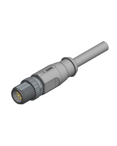 Male connector axial • A-coded • single ended • M12x1 • 8-pos. • 2 m • 0,25 mm² • PVC • Unshielded