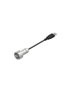 IP67 USB • Patch cord • USB 2.0 Typ A M28 thread (IP67) • ABS UL 94 V-0 • ISB 2.0 Type A Standard (IP20) • 2 m