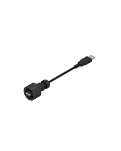 IP67 USB • Patch cord • USB 2.0 Typ A M28 thread (IP67) • PBT GF UL 94 V-0 • ISB 2.0 Type A Standard (IP20) • 4,5 m