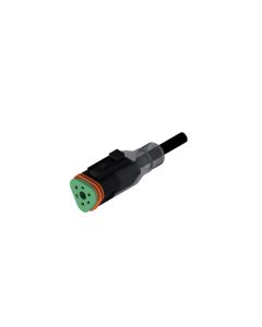 Socket • 3-pos. • DT • with protection circuit suppressor diode / LED • 2 m