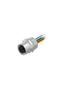 Flansch • Kupplung axial • Frontmontage • M12x1 • 12-pol. • A-codiert • Litze • AWG26 • Ungeschirmt  PG9